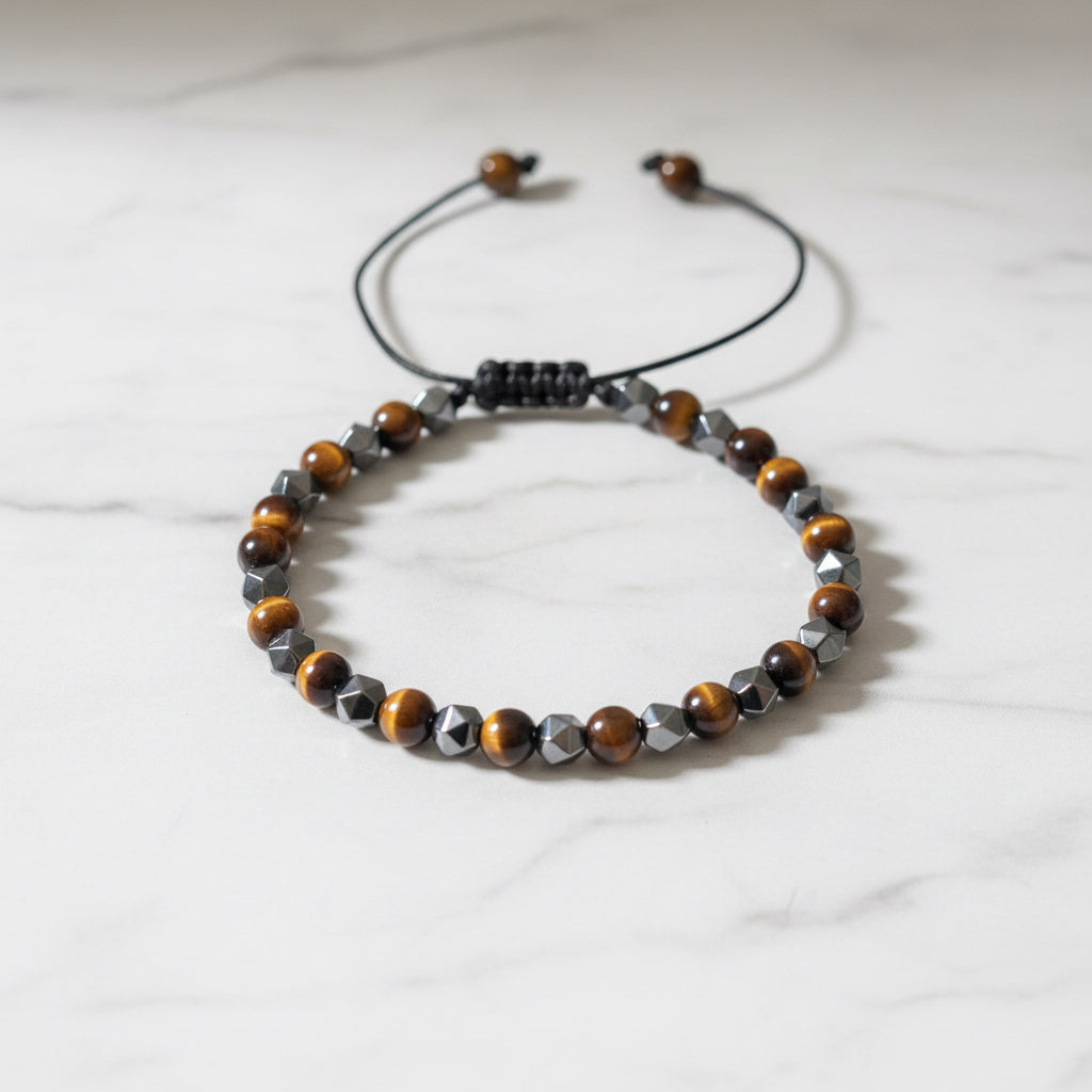 Bracelet en pierre d’Hematite/œil de tigre