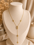 Collier sautoir en Y Maille Marine et Strass