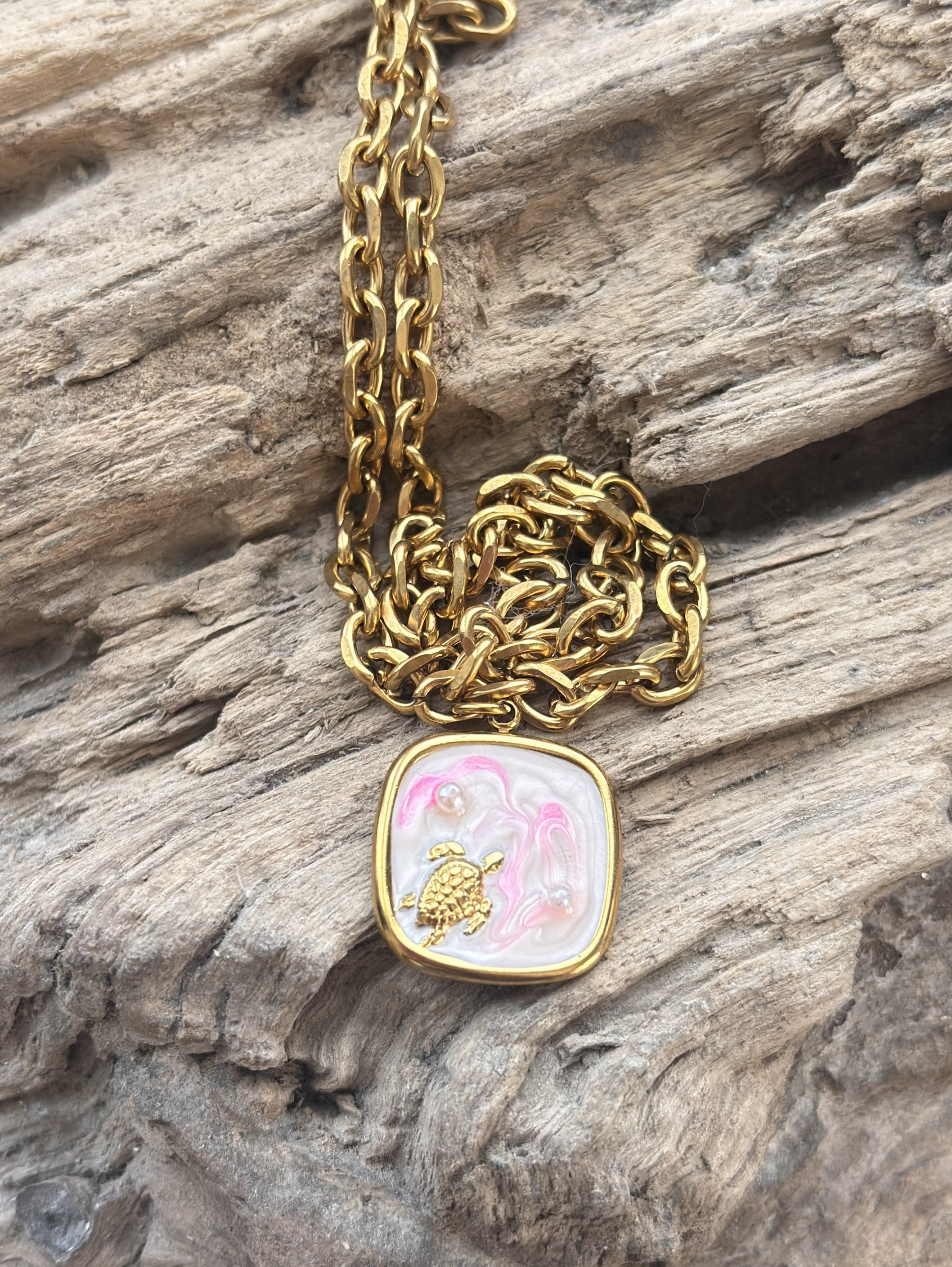 🐢 Collier tortue rose 🐢