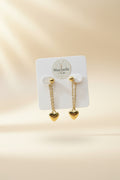 Boucles d’Oreilles Pendantes Coeur Doré