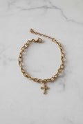 Bracelet croix doré
