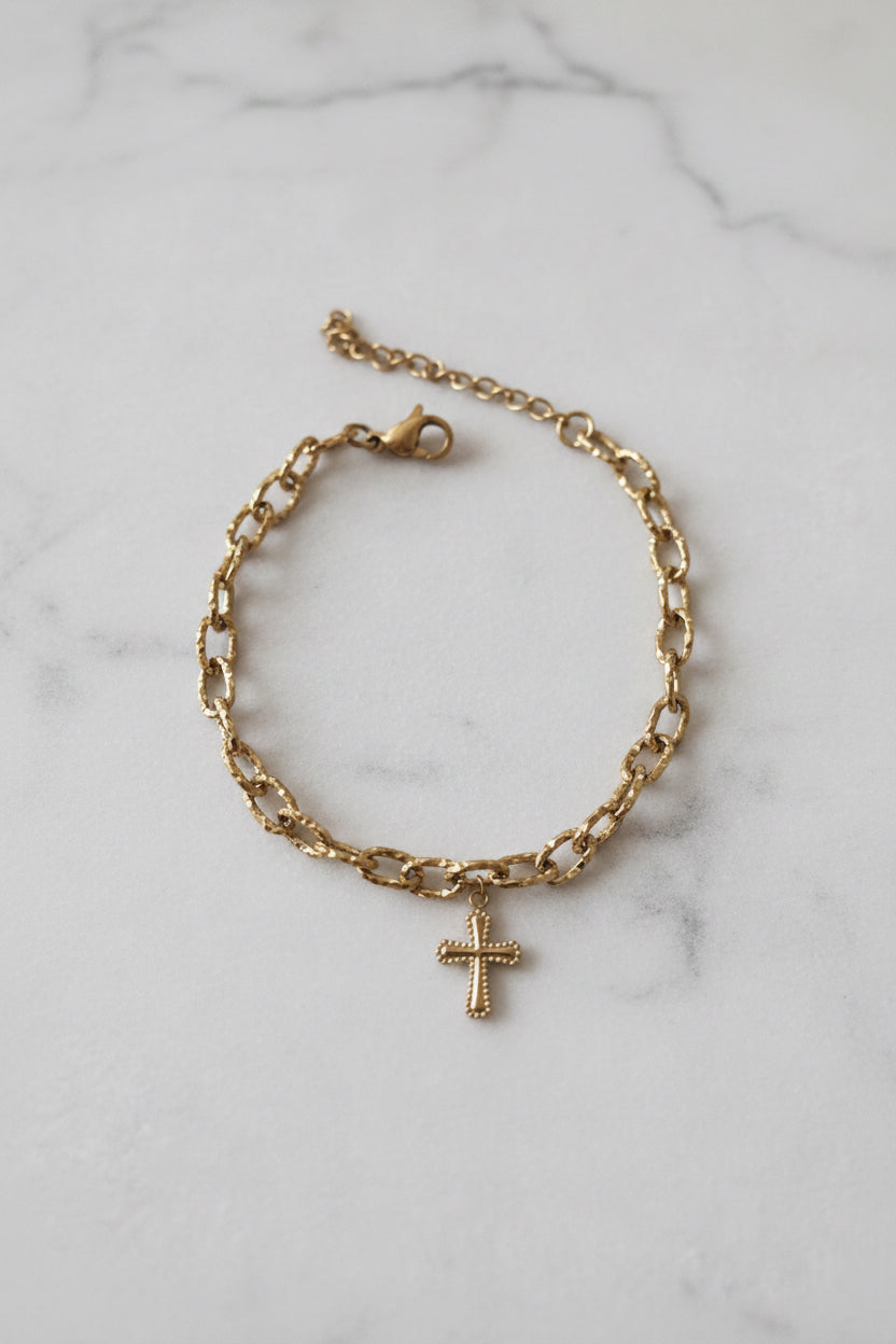 Bracelet croix doré