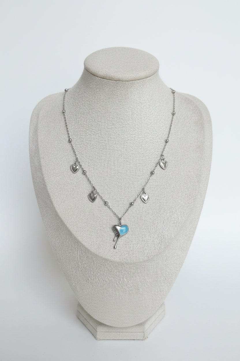 🩵Collier cœur coulant🩵