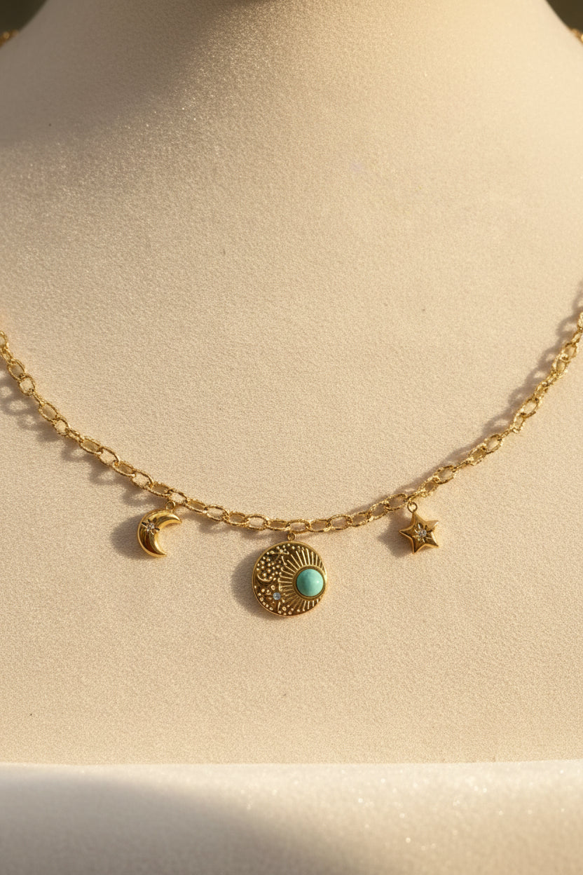 Collier céleste turquoise