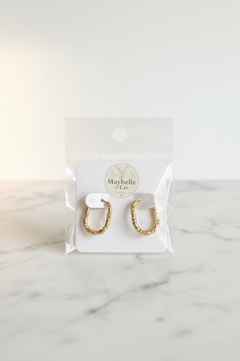 Boucles d'Oreilles Créoles Ovales Texturées