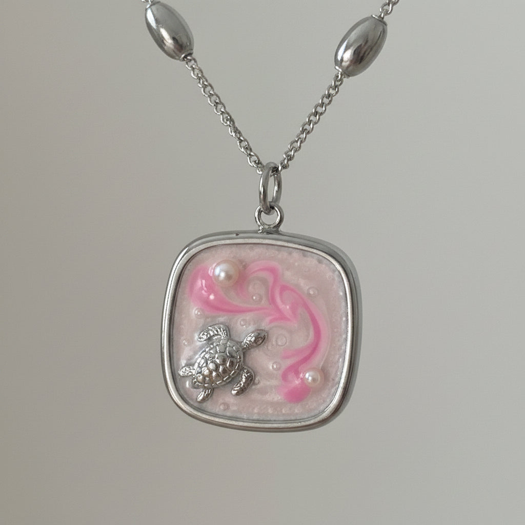 🐢Collier argenté tortue🐢