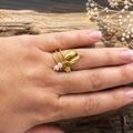 🐚Bague réglable coquillage /perles🐚