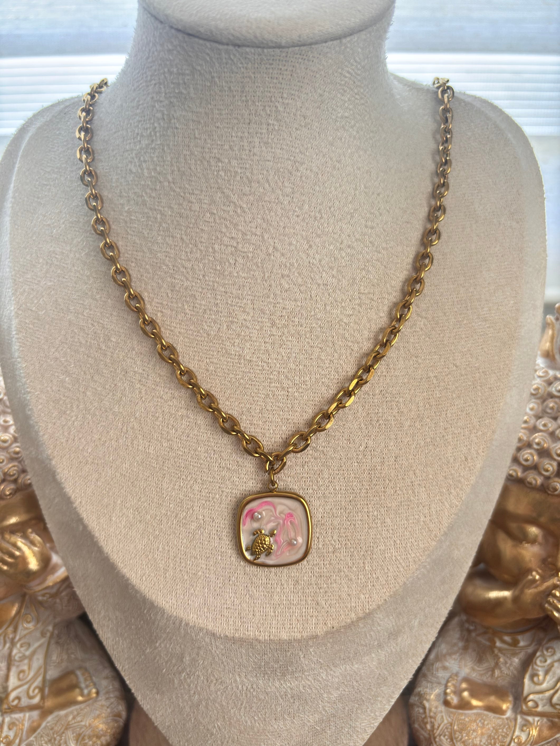🐢 Collier tortue rose 🐢
