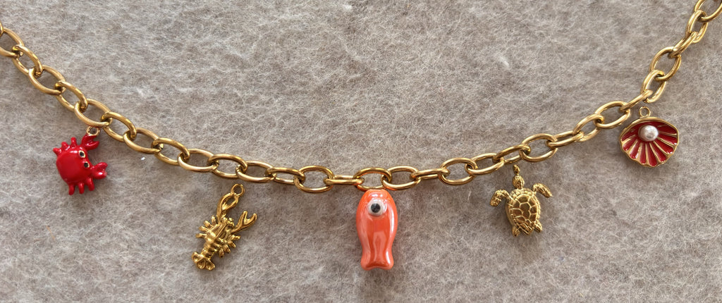 🐠Collier en acier inoxydable thème 🐚