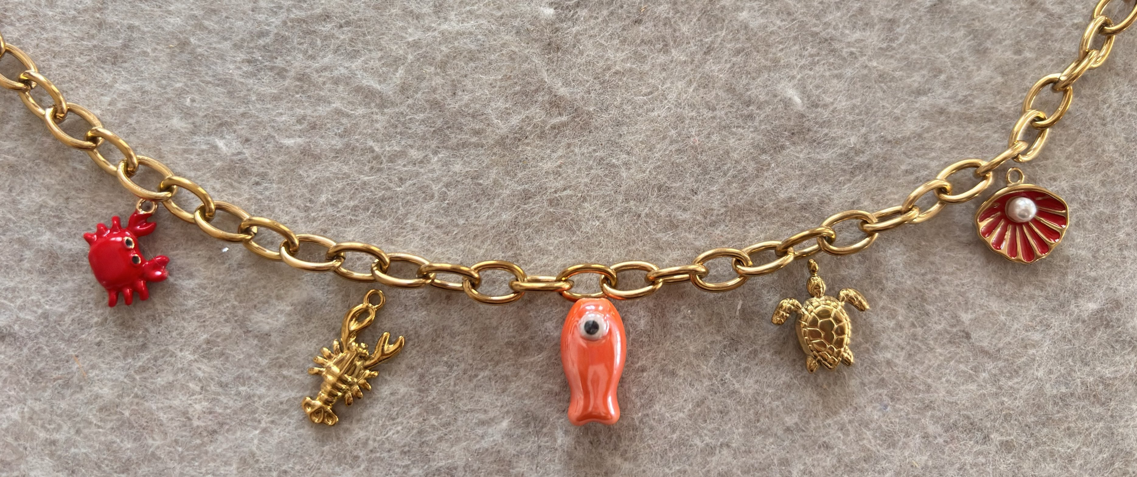 🐠Collier en acier inoxydable thème 🐚