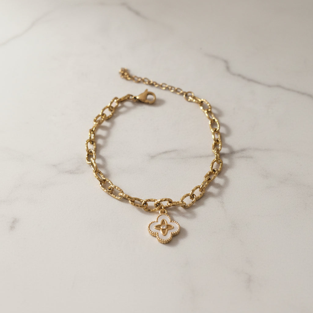 Bracelet trèfle nacré