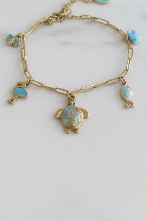 Bracelet doré /Bleu