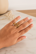 🍀Bague trèfle et maille marine🍀