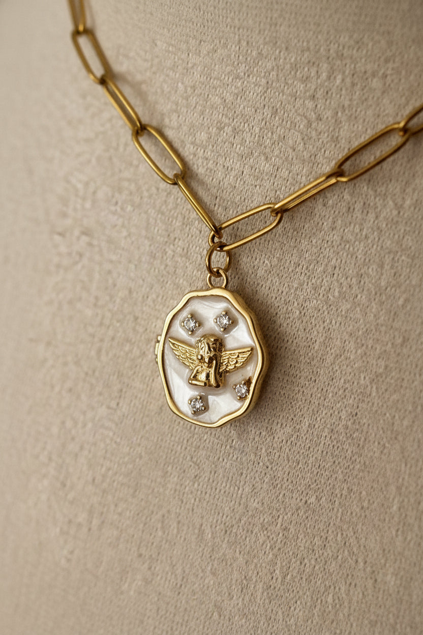 👼🏼Collier médaillon ange 👼🏼