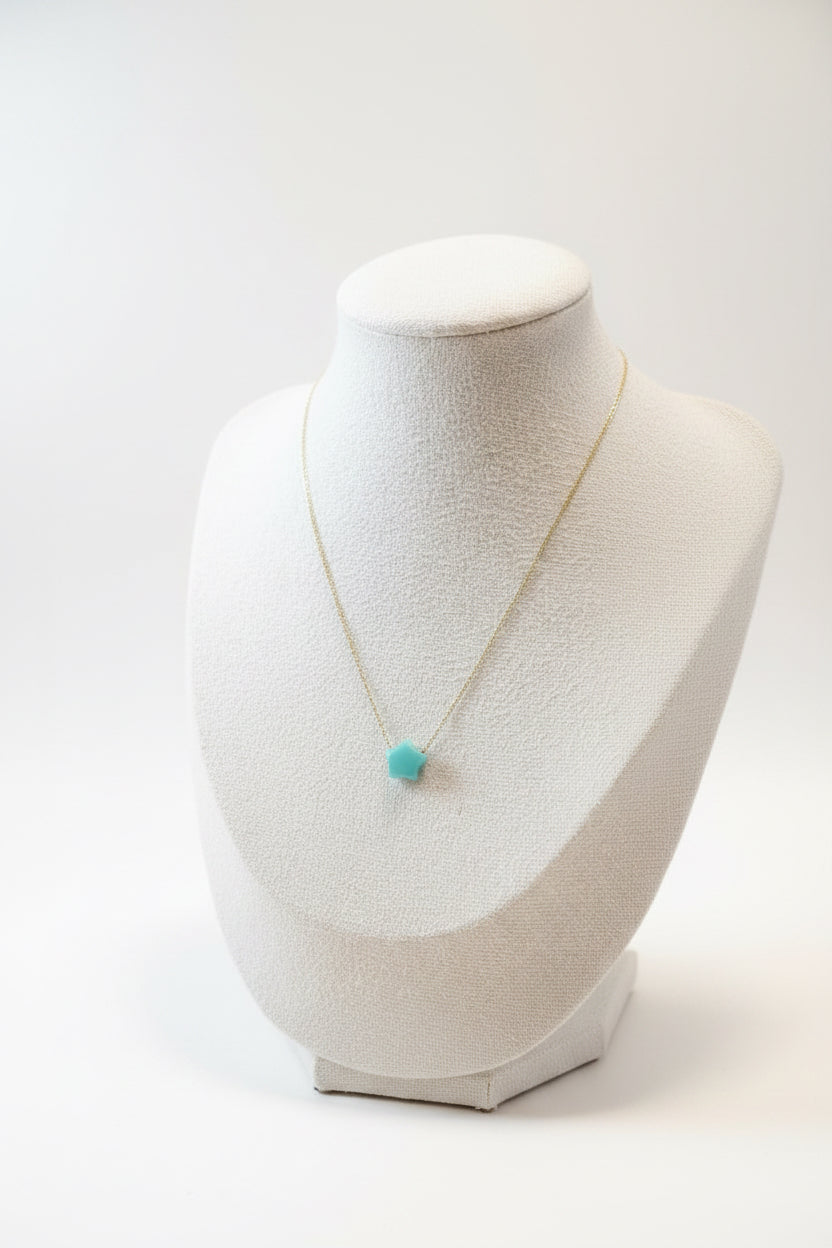 Collier étoile bleu turquoise