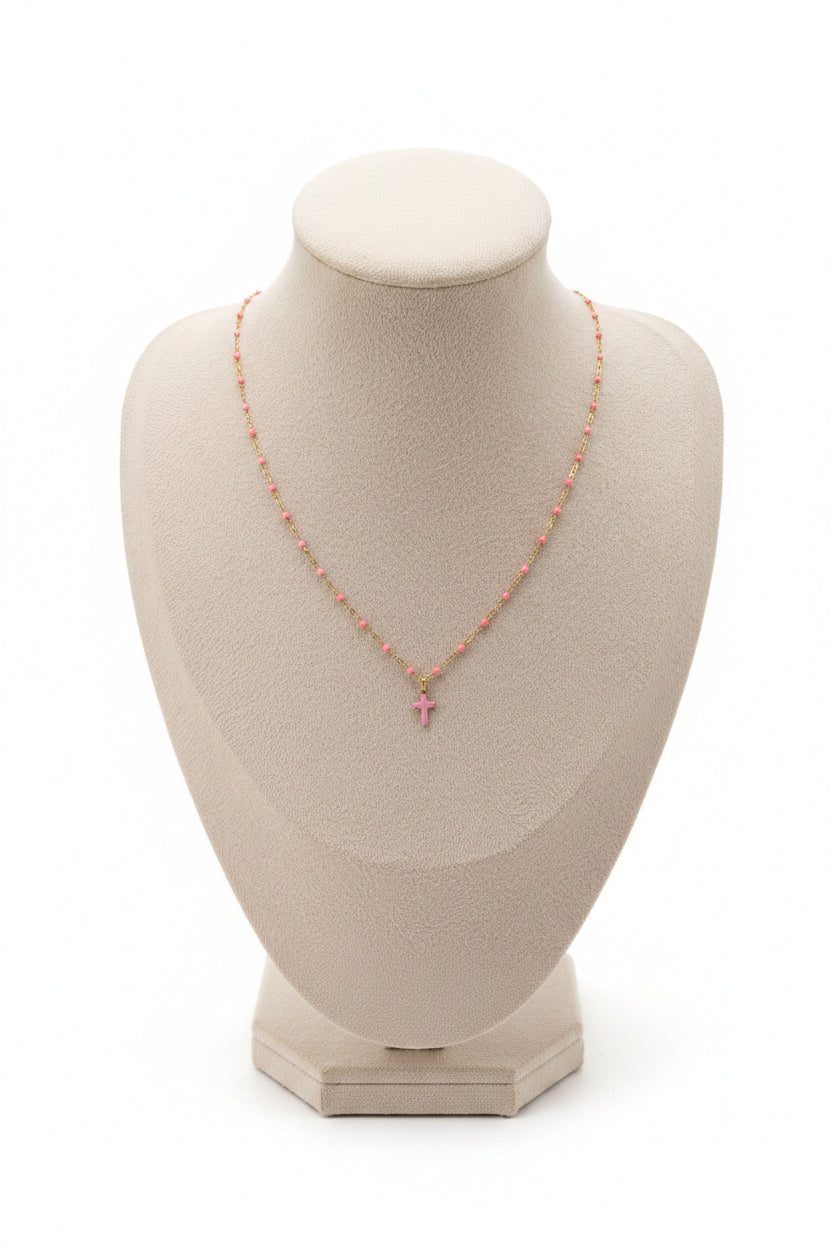 ⭐️ collier perlé croix ⭐️