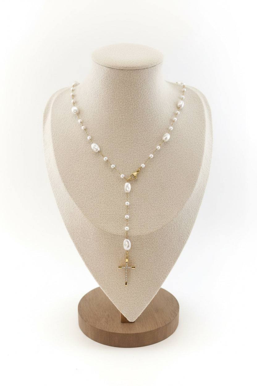 ✨Collier chapelet perle blanche ✨