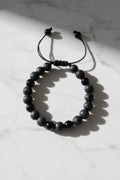 Bracelet Pierre de lave et Agate noir