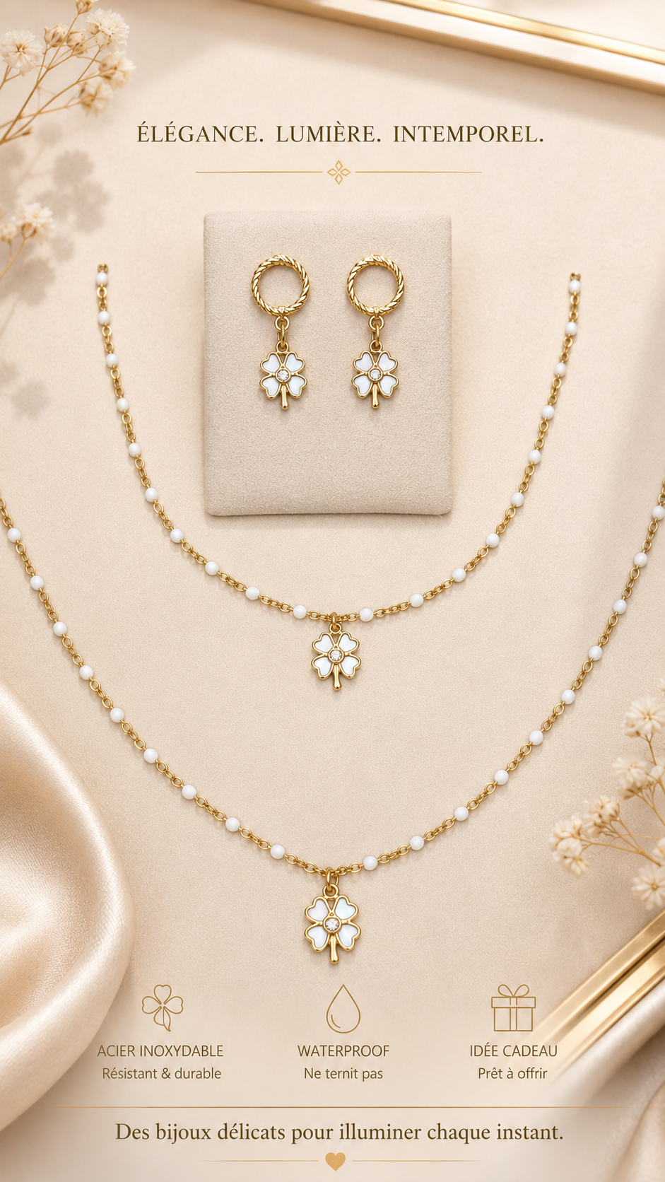 Parure 4 pièces trèfles