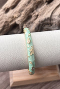 🌺Bracelet jonc rigide à ressort -Émail fleuri thaïlandais.