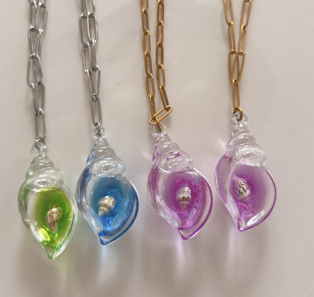 ✨Collier en acier inoxydable coquillages lumineux ✨