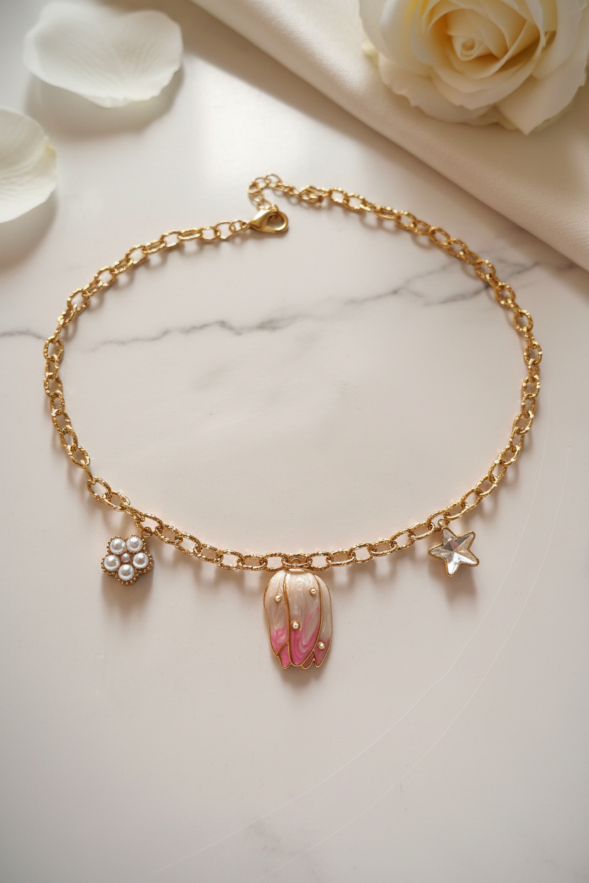 ✨Collier en acier inoxydable avec charmes✨