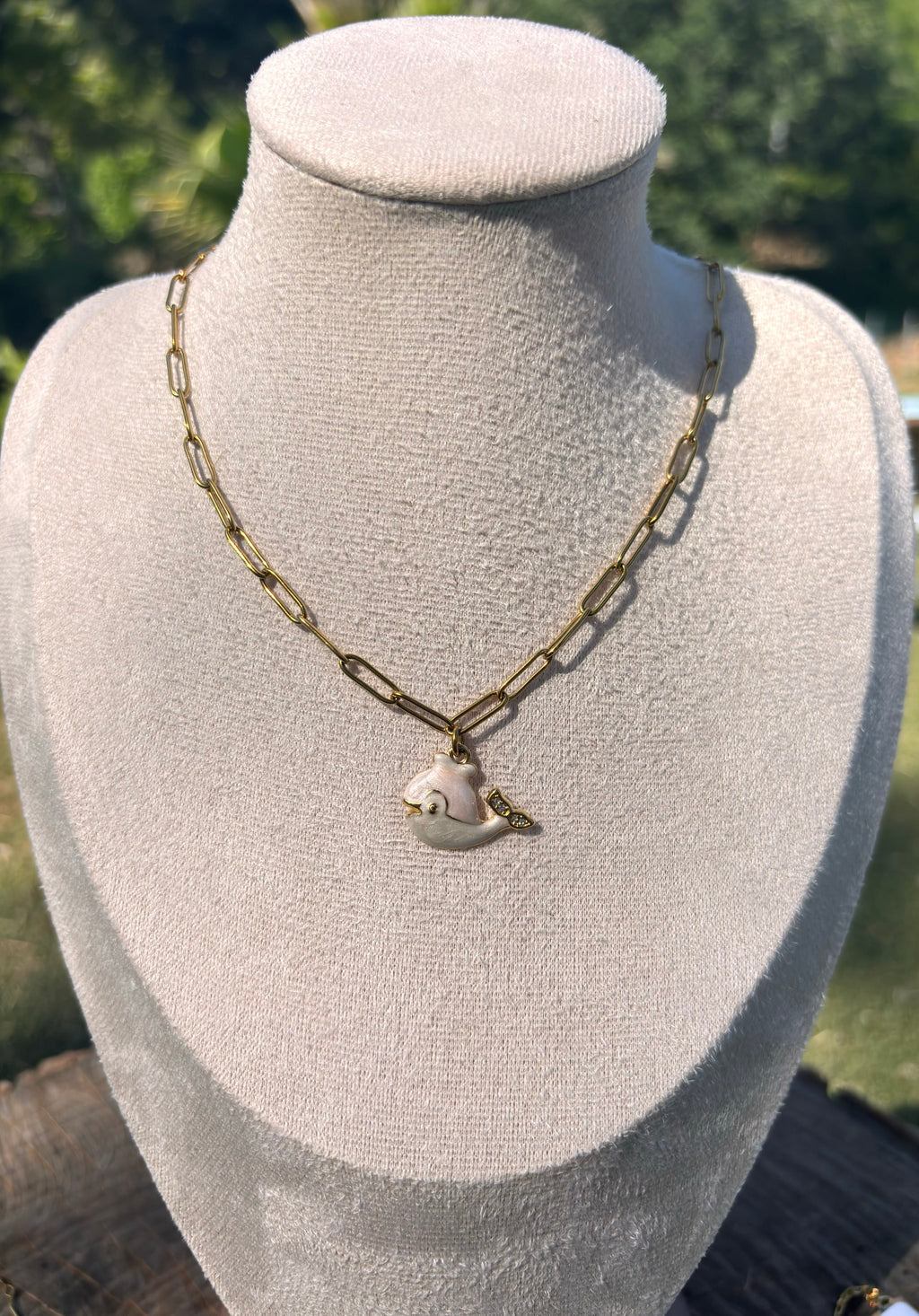 🐳Collier baleine rose en acier inoxydable🐳