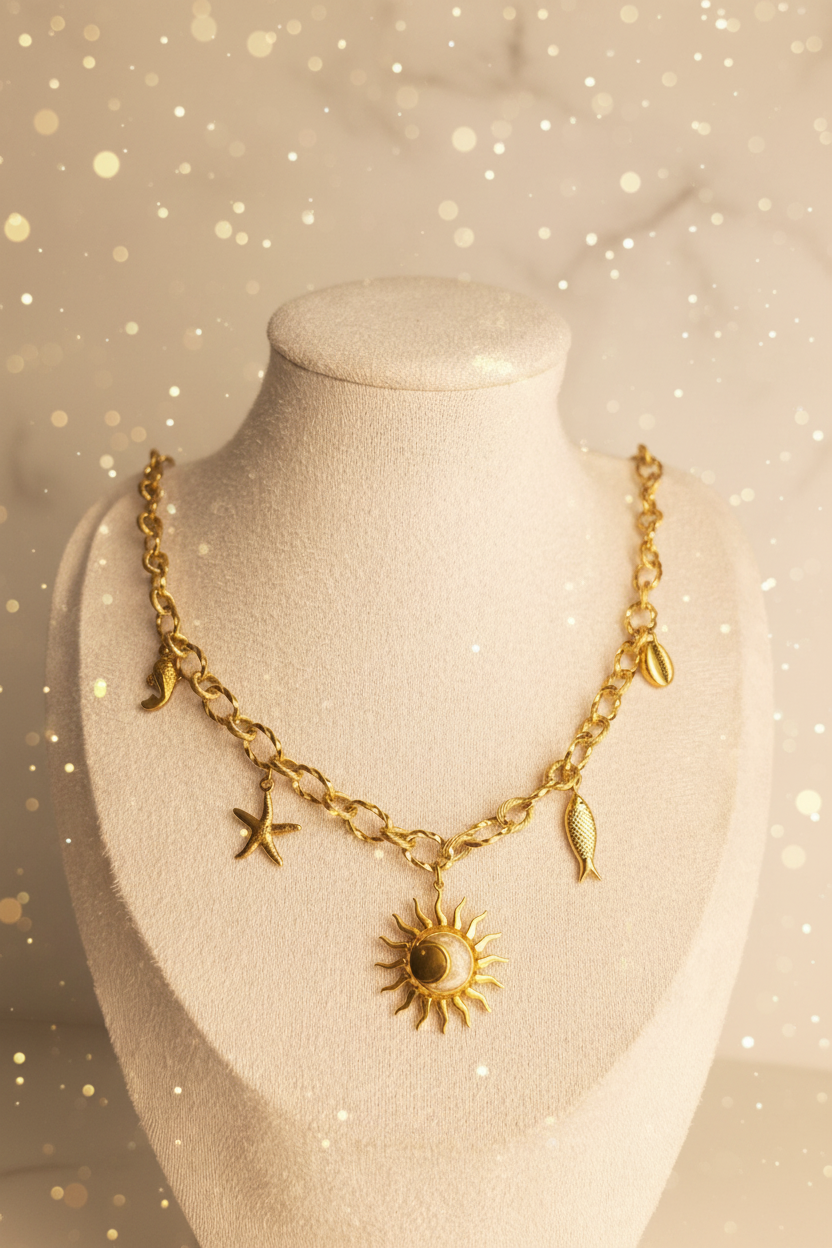 ✨Collier en acier inoxydable avec charmes✨